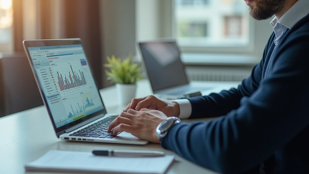 Профессиональный анализ рекламного бюджета с графиками и диаграммами на экране компьютера