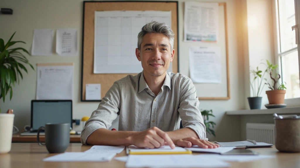 Профессиональное изображение организованного рабочего пространства с инструментами планирования и успеха