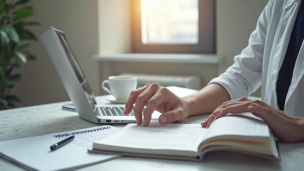 Профессиональное фото человека, анализирующего счета и квитанции для оптимизации расходов с калькулятором