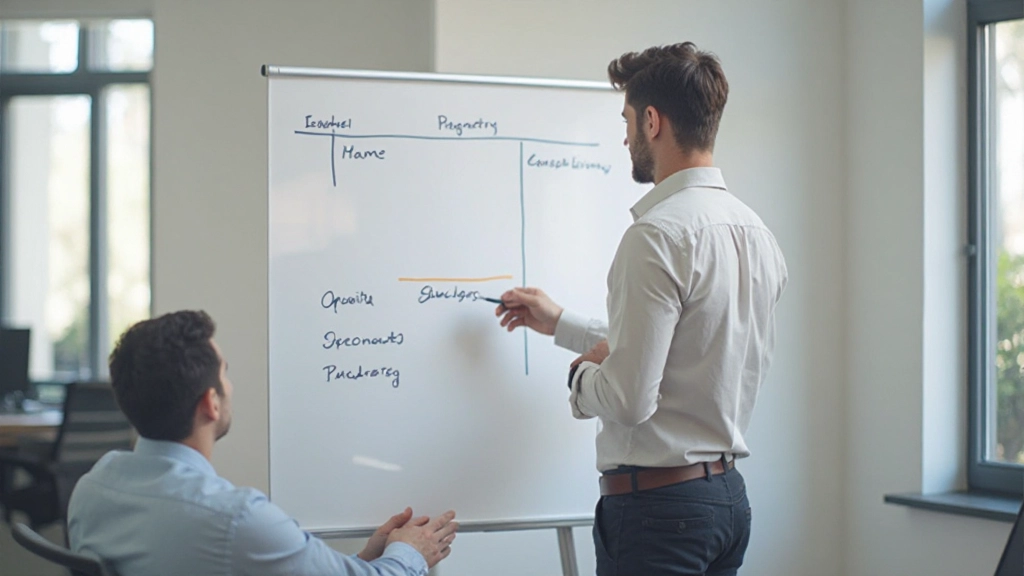 Матрица Эйзенхауэра на доске для планирования приоритетных задач