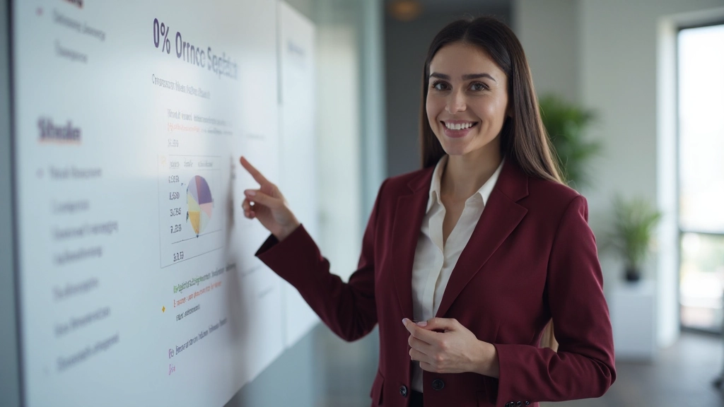 Маркетолог проводит сегментацию аудитории на доске с диаграммами